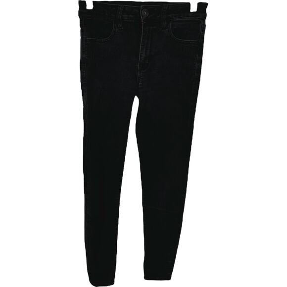 American Eagle Next Level Stretch Skinny Jeans High Waisted Denim Black 6L - Picture 1 of 7